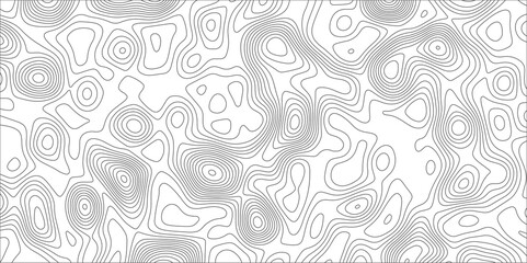 Abstract background with topographic map white background. The stylized height of the topographic map contour in black lines. gradient multicolor wave curve lines banner background design.