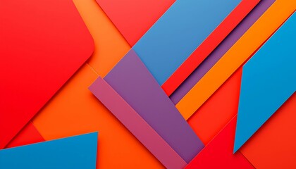 Obraz premium Vibrant Abstract Material Design Background with Colorful Geometric Shapes - Imagination Studio