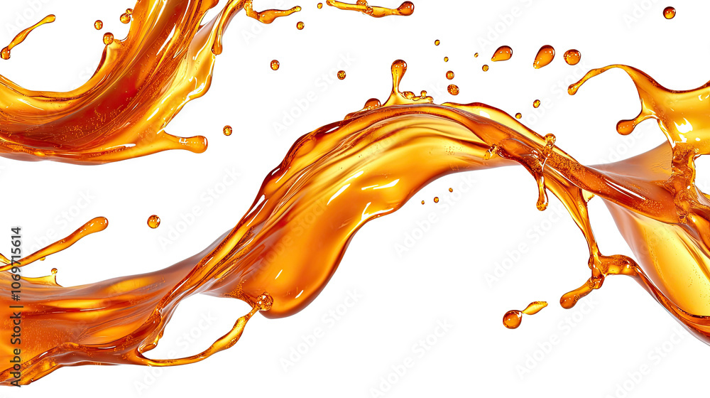 Poster cascading brown liquid splashes captured in futuristic textures generative ai