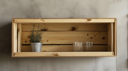 Minimalist style wooden shelf