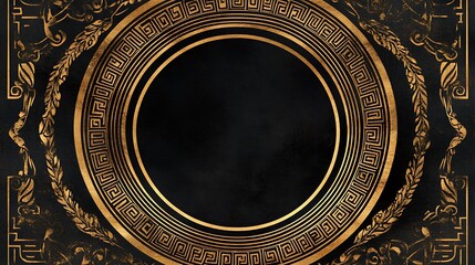 Fototapeta premium Golden Geometric Pattern with a Circle