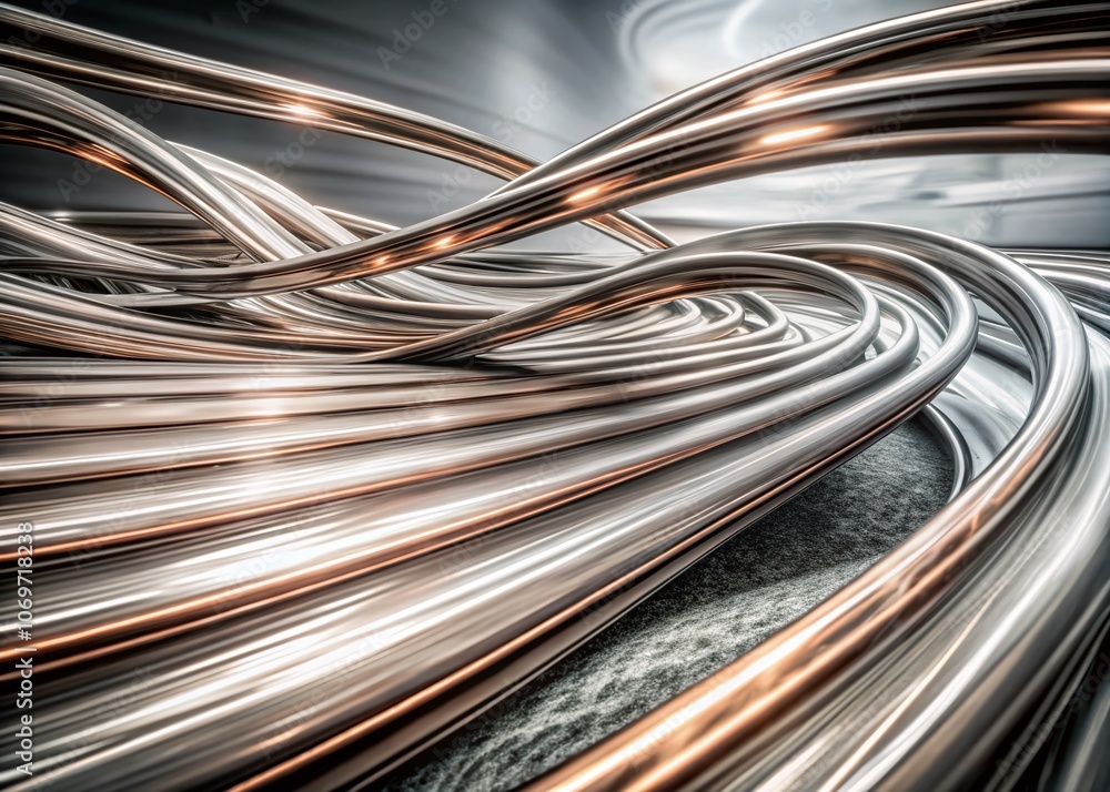 Aufkleber captivating long exposure photography of metallic rose gold abstract patterns creating mesmerizing v