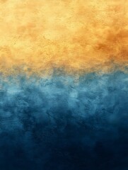 An abstract artwork featuring a gradient merging warm golden hues at the top with deep blue tones at the bottom, creating a serene, harmonious atmosphere.