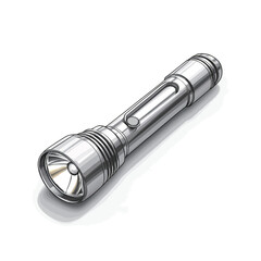 Flashlight on a white background. 3d rendering. Computer digital drawing. 