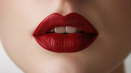 Isolated Red Lipstick Kiss Mark with Intricate Edges