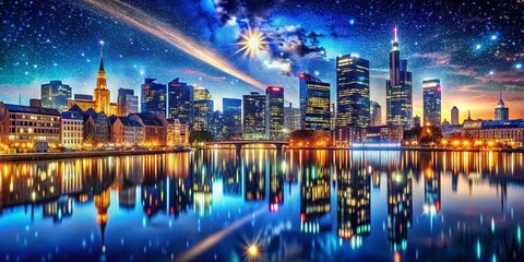 Obraz premium Captivating Night Photography Featuring Cityscapes and Urban Lights with a Focus on Vorbehaltspreis in Real Estate Market Dynamics