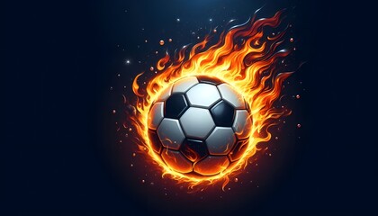 Fototapeta premium PNG Soccer ball on fire soccer sports illustration.