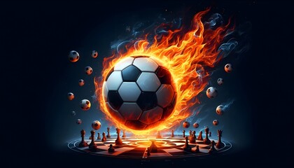 Fototapeta premium PNG Soccer ball on fire soccer sports illustration.