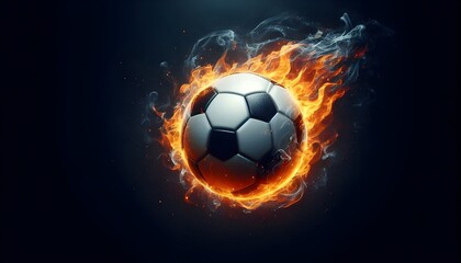 Naklejka premium PNG Soccer ball on fire soccer sports illustration.