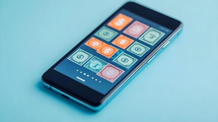 Fototapeta premium Mobile Phone Money App