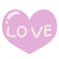 LOVEと書いてあるハート（ピンク・反射光）