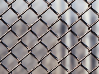 Fototapeta premium Close-up of chain link fence