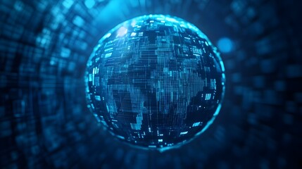 Futuristic Blue Digital Sphere