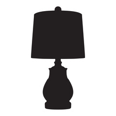 Bedside Lamp Silhouette Vector Illustration