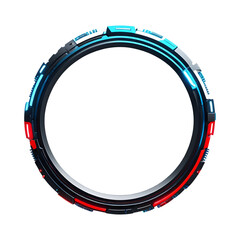 Fototapeta premium Futuristic Circle Border PNG Transparent Background