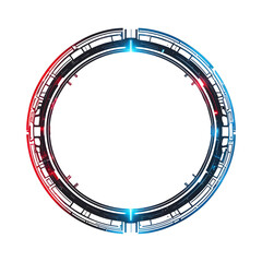 Naklejka premium Futuristic Circle Border PNG Transparent Background