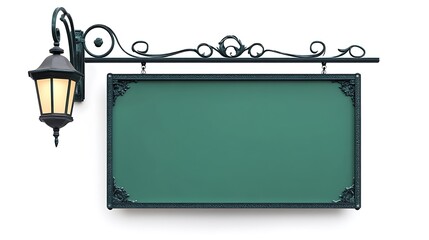 Ornate Vintage Sign with Lamp