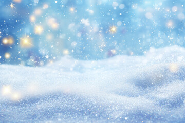 Fototapeta premium Christmas background with stars in the snow.