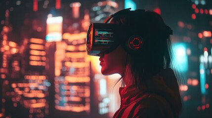 Crypto enthusiast analyzes market trends with vr headset