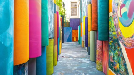 Abstract colorful oil painting on canvas