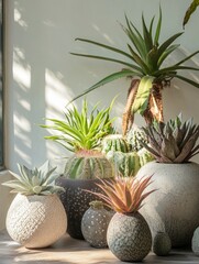 Vibrant Desert-Inspired Indoor Plant Display