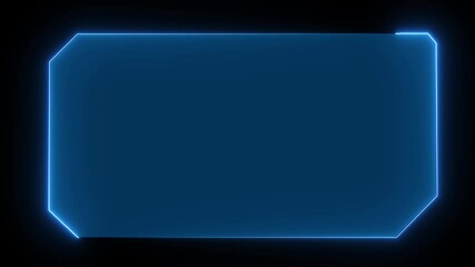 HUD, UI, GUI futuristic user interface screen animation. High tech screen for video game. Sci-fi concept design. Callouts title. Modern banner, frame of lower third. Neon hologram screen overlay