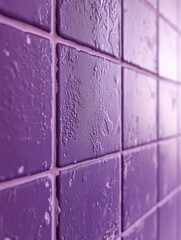 Purple Tiled Wall Close-Up