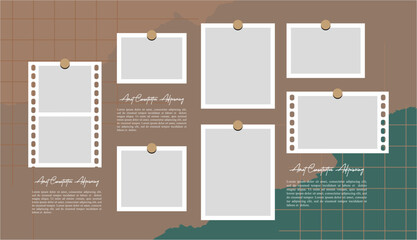 Pictures or photos frame collage layout abstract photo frames and digital photo wall template