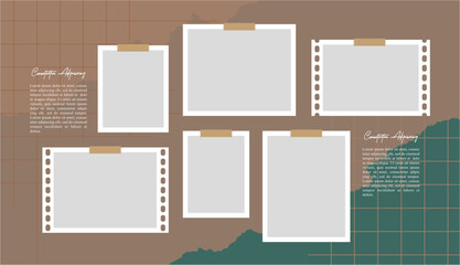 Pictures or photos frame collage layout abstract photo frames and digital photo wall template