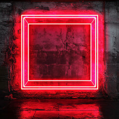 red neon lines glowing frame