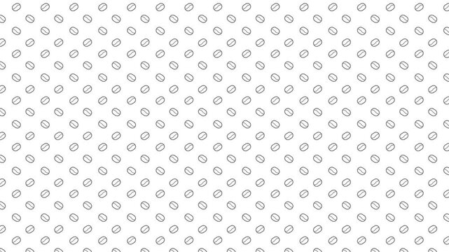 Animated seamless pattern coffee bean white background