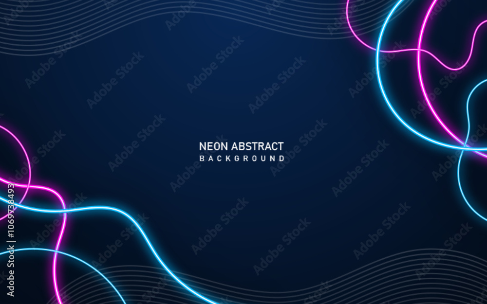 Poster random gradient neon light lines background