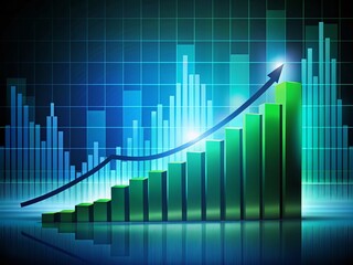 Dynamic Financial Growth Chart: Silhouette Animation of Rising Bars with Motion Graphics for Business and Investment Visuals