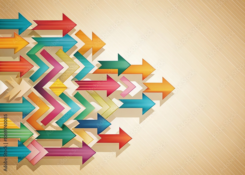 Poster dynamic rightward arrows: a visual representation of direction and progress with ample copy space fo