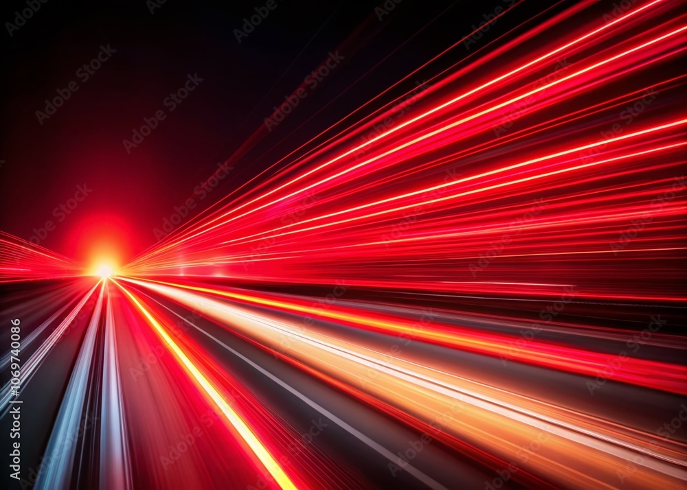 Aufkleber dynamic red line of light in motion - abstract speed background for digital technology and cyber con