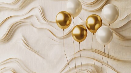 Gold Balloons on Waves.