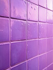 Naklejka premium Purple Tiled Wall Close-Up