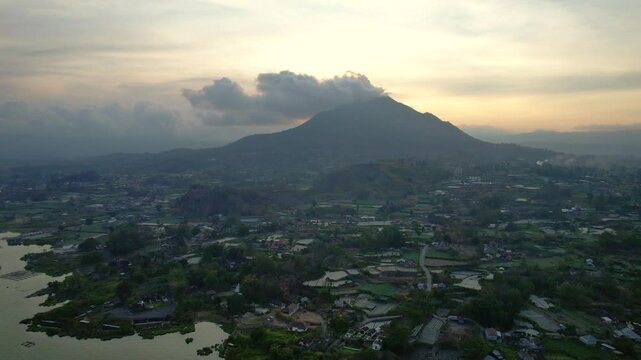 Volcanic slabs of Mount Batur and Mount Abang, Lake Batur