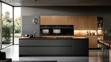 Modern Kitchen with Natural Light and a View