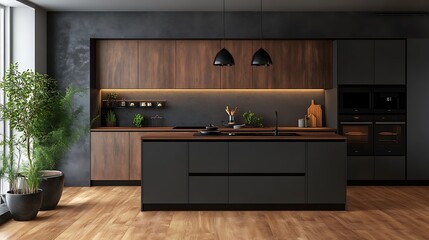 Modern Kitchen with Natural Light and a View