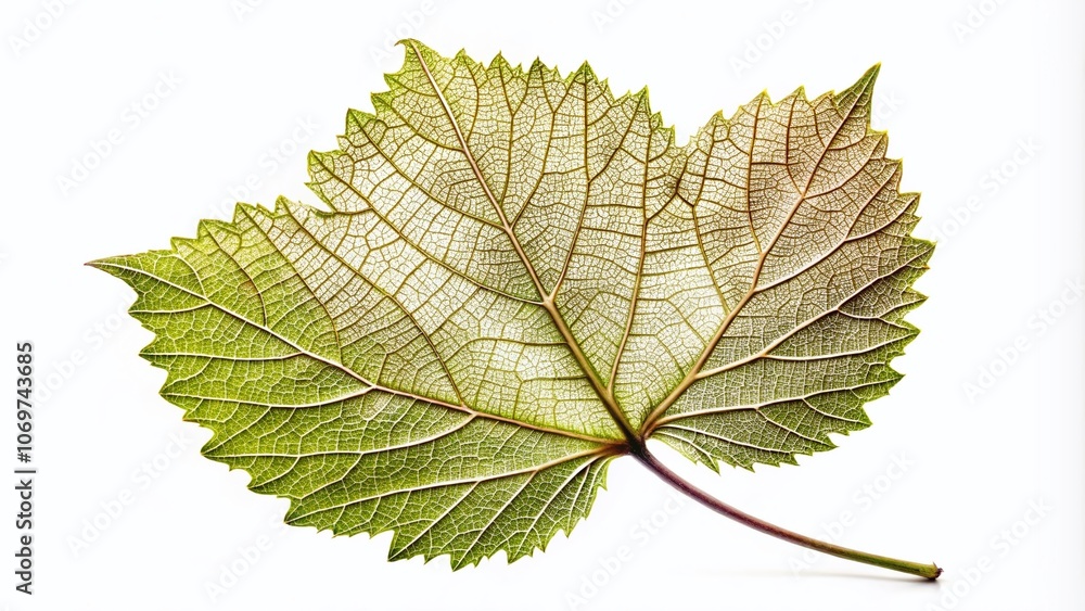 Poster elegant outline of a grape leaf in nature - thin line icon isolated on white background for botanica