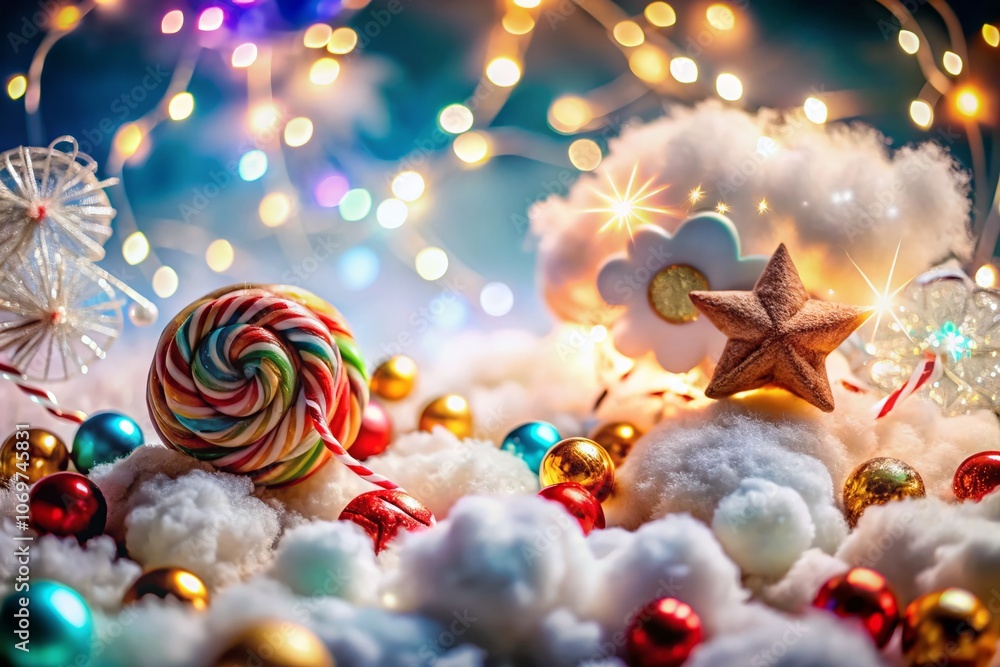 Poster enchanting bokeh background with whimsical foo-foo elements for dreamy atmospheres and creative proj