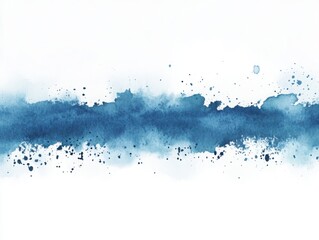 Blue watercolor splash white isolated background.