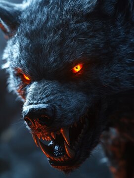 Cryptic and Eerie Wolf Portrait