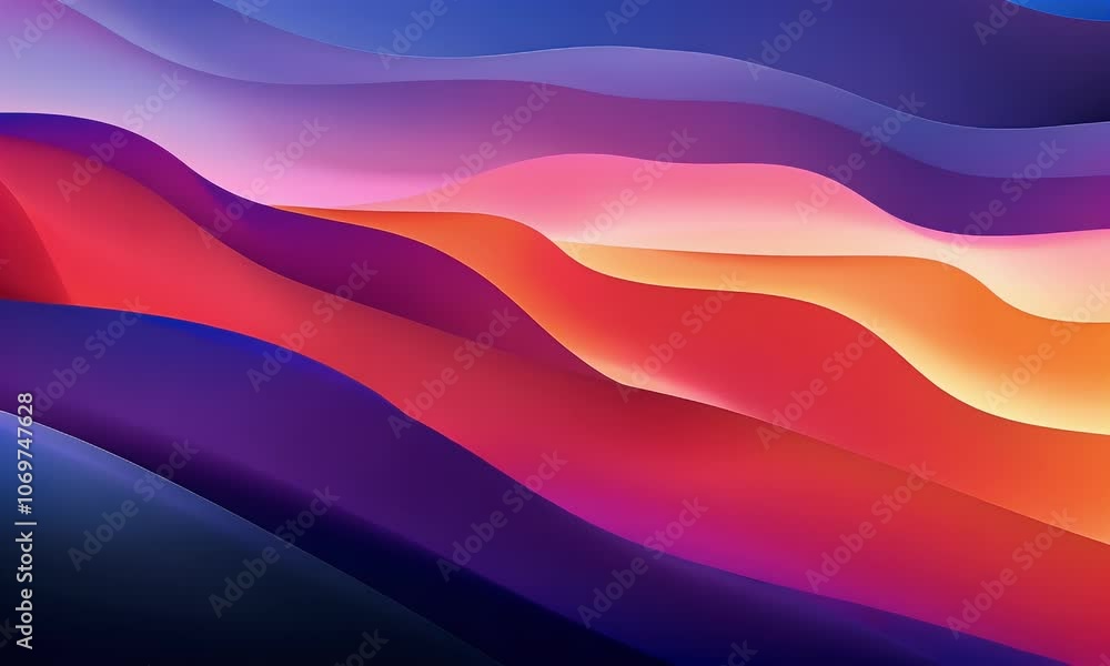 Poster beautiful colorful background with wave carve a smooth gradient of color, simple and elegant wallpap