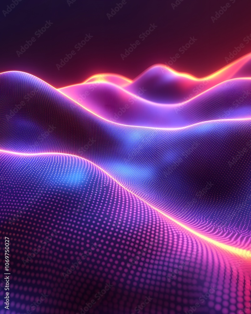Fototapete Bright gradient background with colorful grains. It represents a mix of energy, movement, fun and liveliness with the grain of old computer graphics or noisy TV. It has a retro or futuristic feel.