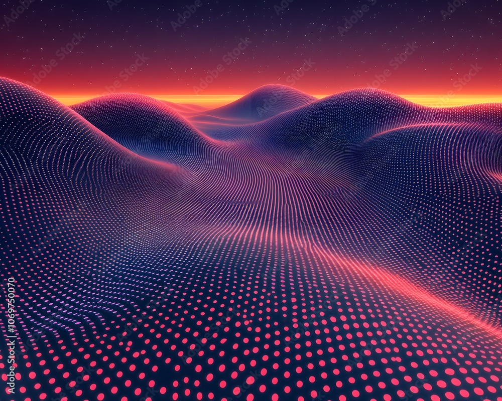 Fototapete Bright gradient background with colorful grains. It represents a mix of energy, movement, fun and liveliness with the grain of old computer graphics or noisy TV. It has a retro or futuristic feel.