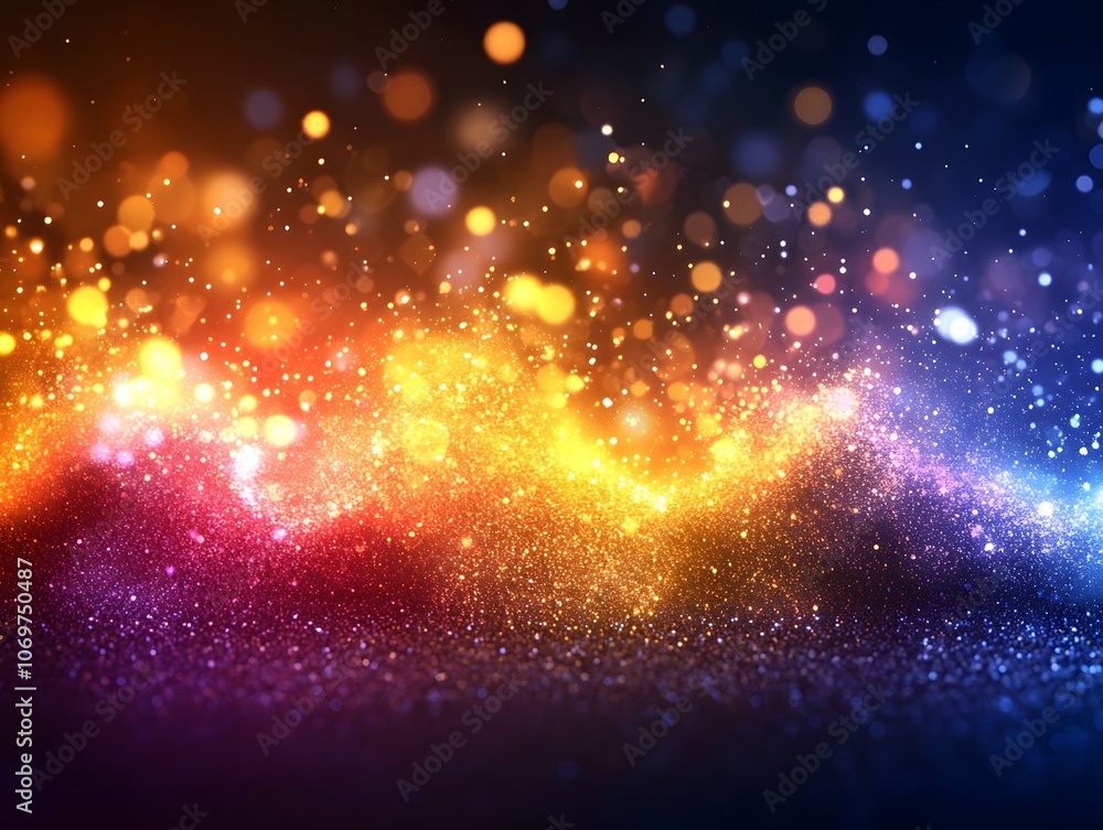 Fototapete Bright gradient background with colorful grains. It represents a mix of energy, movement, fun and liveliness with the grain of old computer graphics or noisy TV. It has a retro or futuristic feel.