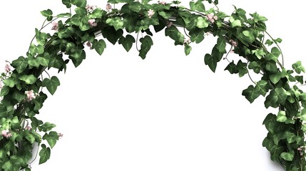 Fototapeta premium Green Ivy Arch with Pink Blossoms