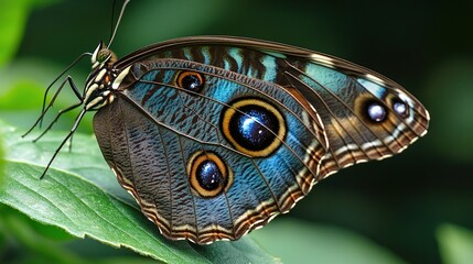 Blue Morpho Butterfly Close Up Macro Photography